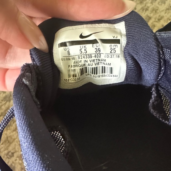 Nike Women's Navy and Pink Knit Sneakers - Picture 3 of 4